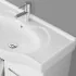 Arredo bagno sospeso 81 cm bianco lucido 2 ante con lavabo e specchio inclusi