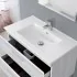 Mobile per bagno sospeso 81x50 cm grigio con cassetti rallentati completo di lavamani e specchiera