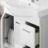 Mobile Bagno Bianco Lucido L. 82.5 cm 2 Ante, 2 Cassetti e Specchiera con Pensile e Luci Feridras - 6