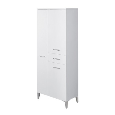 Doppia Colonna Bagno 60x148 cm colore Bianco con 3 Ante e 1 Cassetto Feridras - 6