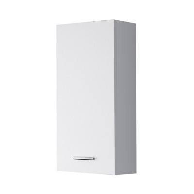 Armadietto bagno sospeso H 69,5 cm in legno bianco lucido con anta ad installazione reversibile