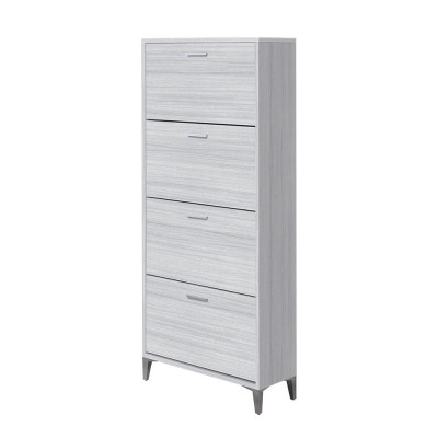 Scarpiera a ribalta in legno nobilitato grigio 70x29 cm con finitura antigraffio