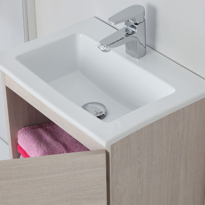 Mobile da Bagno Salvaspazio Rovere Chiaro Profondità 36 cm Linea Si 50