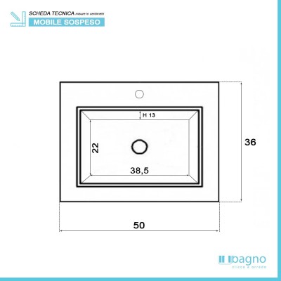 Mobile Moderno Salvaspazio Rovere Scuro 50x36,5 cm con 1 Anta Feridras - 4