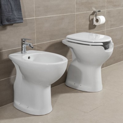 WC Disabili in Ceramica Bianco con Apertura Frontale h. 48 cm
