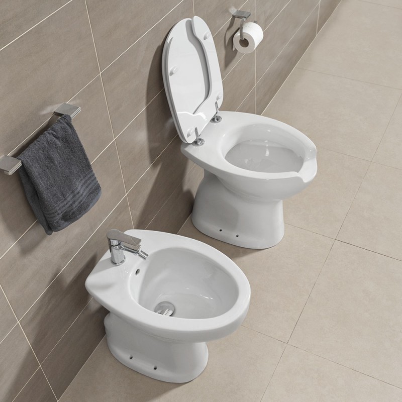 Vaso WC distanziato sanitari per disabili