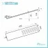 Misure Soffione a Sbalzo Nero Inclinato 45x10 cm Effetto Pioggia in Acciaio Inox