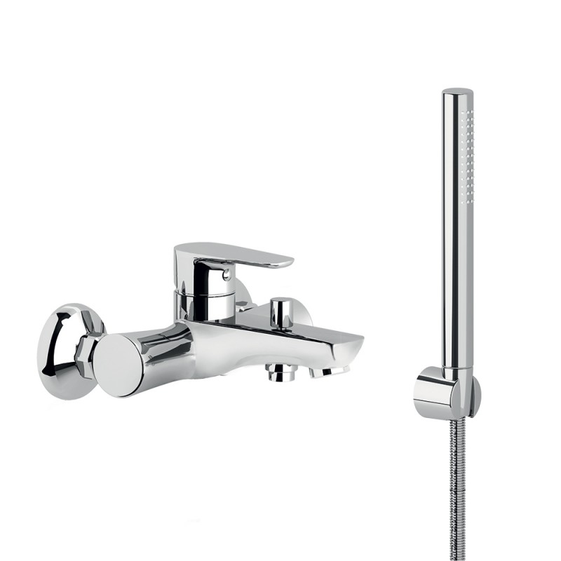 Miscelatore Vasca Serie Eco Cromo completo di Doccino, Supporto e Laccio Miscelatore Vasca Serie Eco Cromo completo di Doccino, Supporto e Laccio