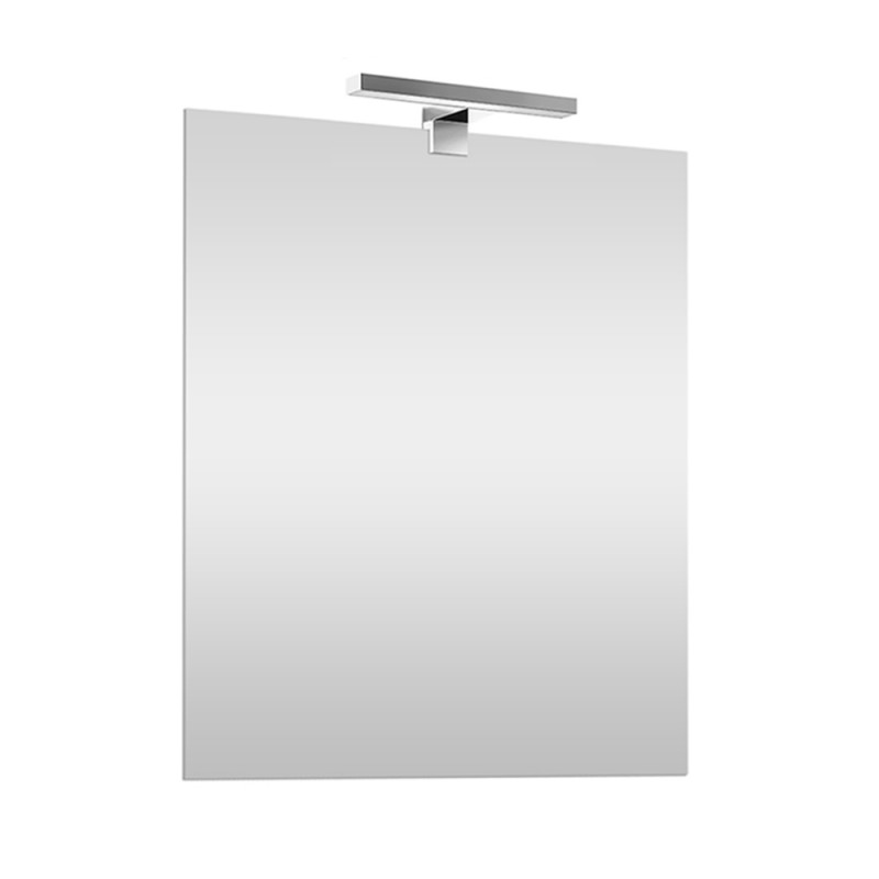 Specchio bagno 50x60 cm reversibile con lampada LED naturale 