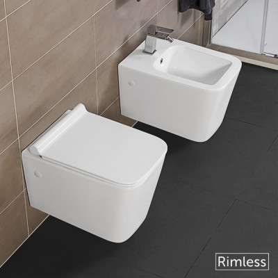 WC Sospeso RIMLESS serie Malaga Bianco Lucido in Ceramica Inbagno - 5