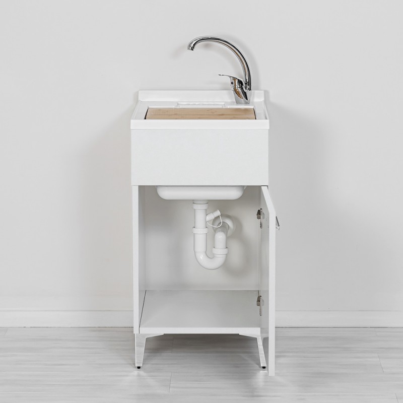 Mobile Lavatoio Lavapanni Lavanderia Bagno In Legno Anta Ante Mobiletto Pilozza Lavabo Armadio Bianco Varie Misure Cm 45x50 PRIME 60x50 E 60x60 Altezza 88 mod Cm L.45 x P.50 x H.88 Yellowshop