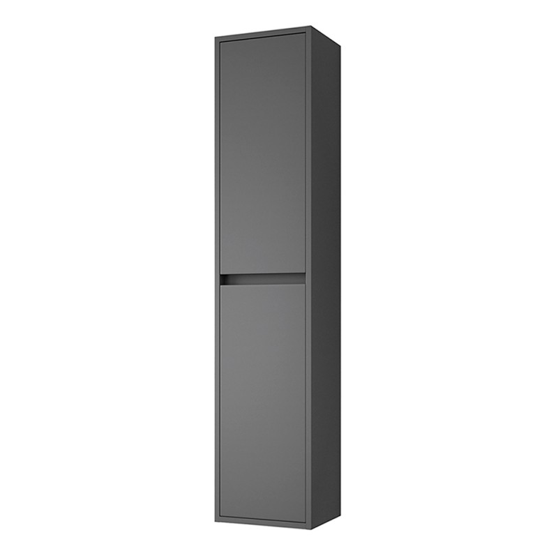 Pensile sospeso Reversibile h140 cm grigio grafite Mavi con ripiani in vetro Pensile sospeso Reversibile h140 cm grigio grafite Mavi con ripiani in vetro