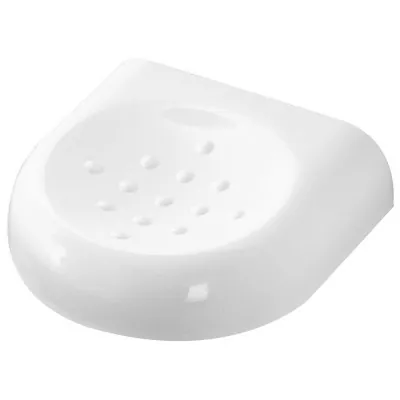 Portasapone bagno moderno a muro in abs bianco con doppio sistema di fissaggio