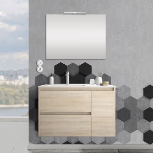 Mobile sospeso 85,5 cm Mavi 2 cassetti + anta dx rovere juta