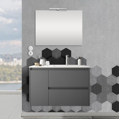 Mobile sospeso 85,5 cm Mavi 2 cassetti + anta sinistra grigio grafite