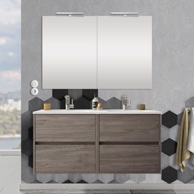 Mobile Bagno Sospeso 120cm con Doppio Lavabo