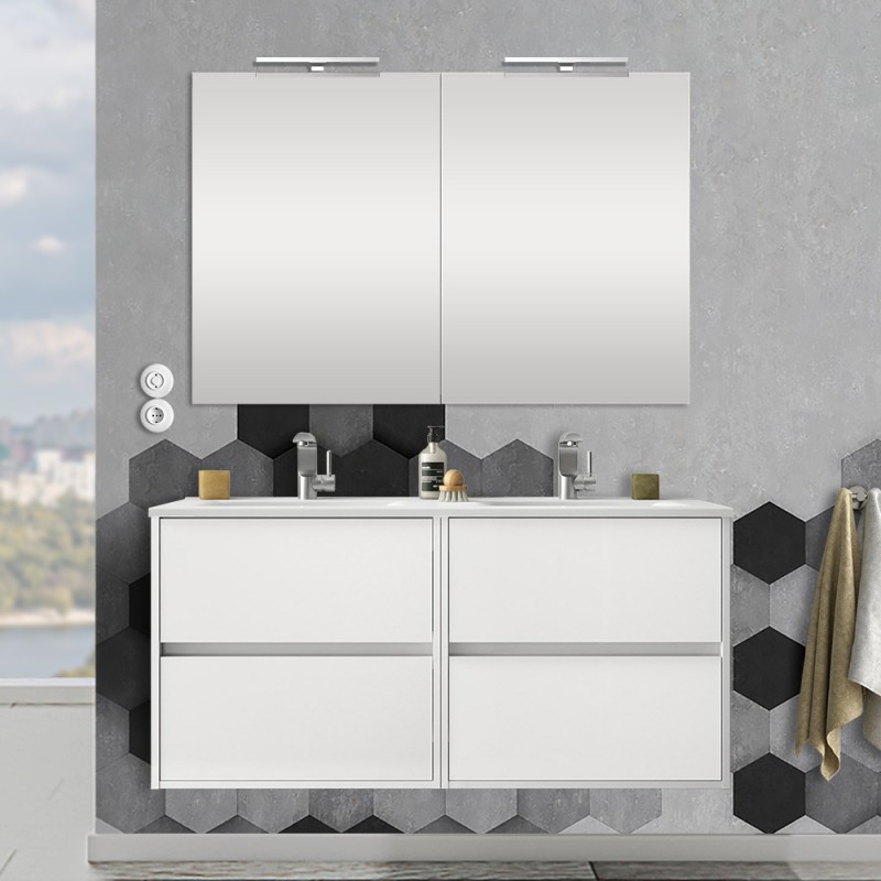 Cassettiera Shabby Chic Bianca 4 Cassetti - Mobile Bagno Paulownia 81x42x29 Cm, Pronta All'uso! - Foto 3