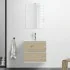Mobile bagno sospeso 60 cm Duble rovere africa con lavabo e specchio