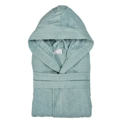 Accappatoio 100% cotone verde acqua taglia M con tasche e cintura