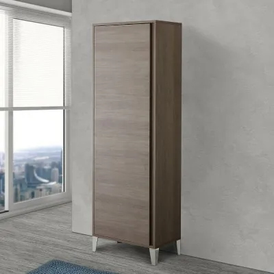 Colonna bagno porta scopa da 60 cm linea Way in rovere scuro