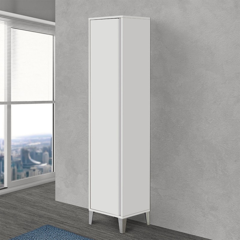 Colonna bagno porta scopa da 40 cm linea Way colore bianco lucido