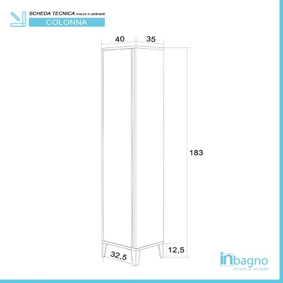 scheda tecnica Colonna bagno porta scopa 40 cm