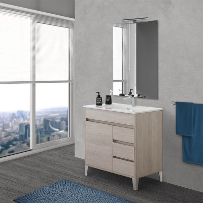 Mobile bagno da terra 80 cm rovere chiaro