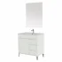 Mobile bagno a terra da 80 cm linea Way bianco lucido con specchio e lavabo