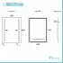 Scheda tecnica specchio bagno LED 60x80cm reversibile con 2 fasce luminose