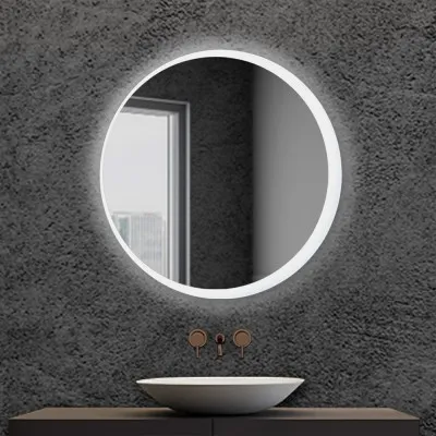 Specchio bagno retroilluminato tondo D. 70 cm con cornice a LED