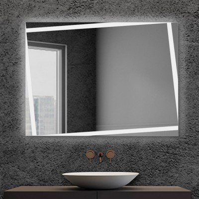 Specchio bagno LED 90x70cm reversibile completo di fasce luminose