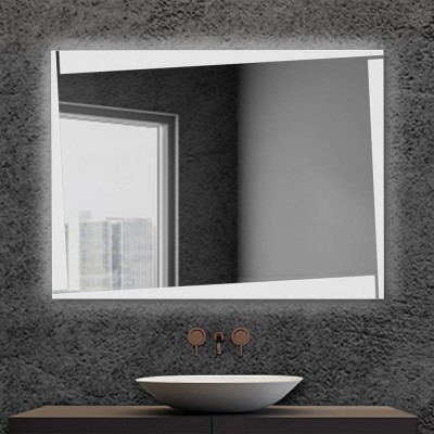 Specchio bagno LED 105x70cm reversibile con fasce luminose