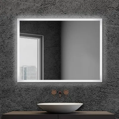 Specchiera per bagno 80x60 cm reversibile completa di cornice luminosa a LED