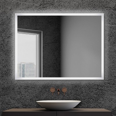 Specchiera per bagno 90x70 cm reversibile completa di cornice luminosa a LED