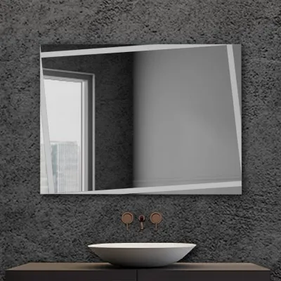 Specchio da bagno serigrafato con telaio 80x60 cm installazione reversibile