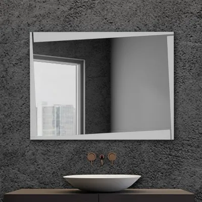 Specchio da bagno serigrafato con telaio 80x60 cm Installazione reversibile