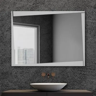 Specchio da bagno serigrafato con telaio 105x70 cm installazione reversibile