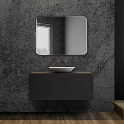 Specchio bagno con serigrafie Telaio 90x70cm Reversibile