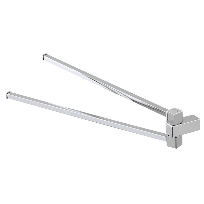 MetroDecor mDesign Piccolo appendi Asciugamani Portasciugamani da appoggio con 2 Bracci per Piccole salviette Compatto Porta Asciugamano in Metallo Inox Argento Opaco 