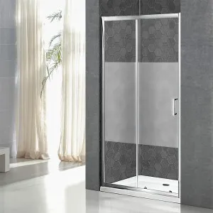 Box doccia nicchia scorrevole serie Icon 120 cm con porta in vetro temperato