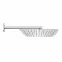 Set doccia quadrato cromo braccio 30 cm + soffione 20x20 cm acciaio
