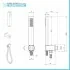 Set doccia cromo con doccetta quadrata presa acqua e flessibile