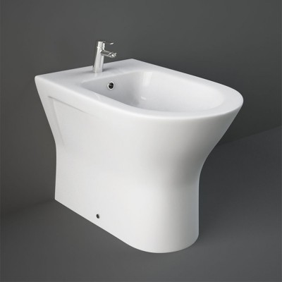 Bidet filo muro in ceramica bianca lucida serie Resort