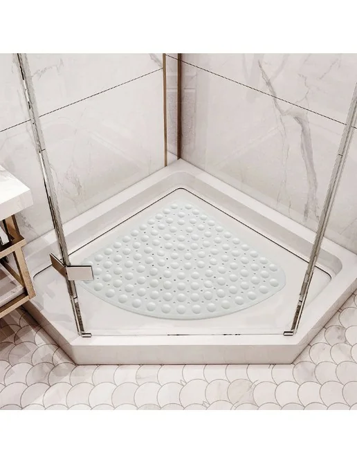 Tappetino doccia Step ca. 54 x 54 cm, grigio, 100% TPE, con 2 ganci