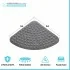 Tappeto doccia antiscivolo angolare in PVC grigio 54x54 cm