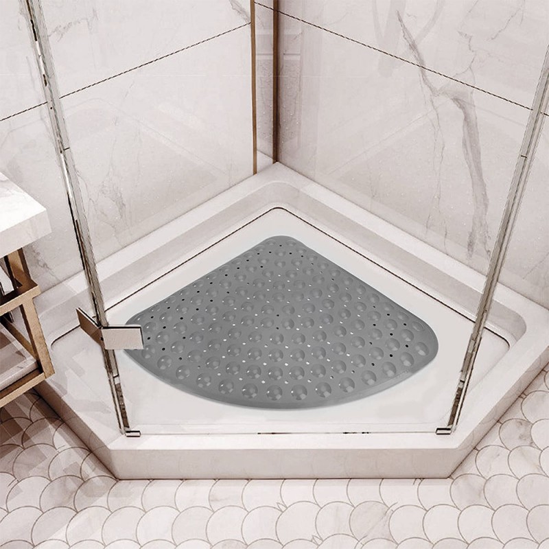 per vasca da bagno Huante antiscivolo in gomma colore: bianco Tappetino per doccia ad angolo 54 x 54 cm 