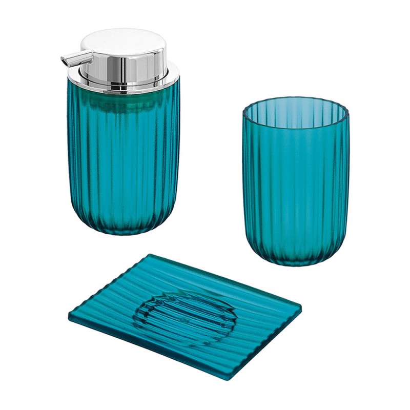 Set accessori Roma turchese P. sapone + P. spazzolini + Dispenser