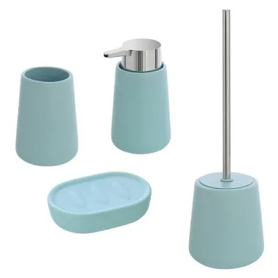 Set accessori bagno turchese Sidney con portascopino incluso