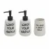 Set accessori linea Wash con 2 dispenser e bicchiere portaspazzolini bianco