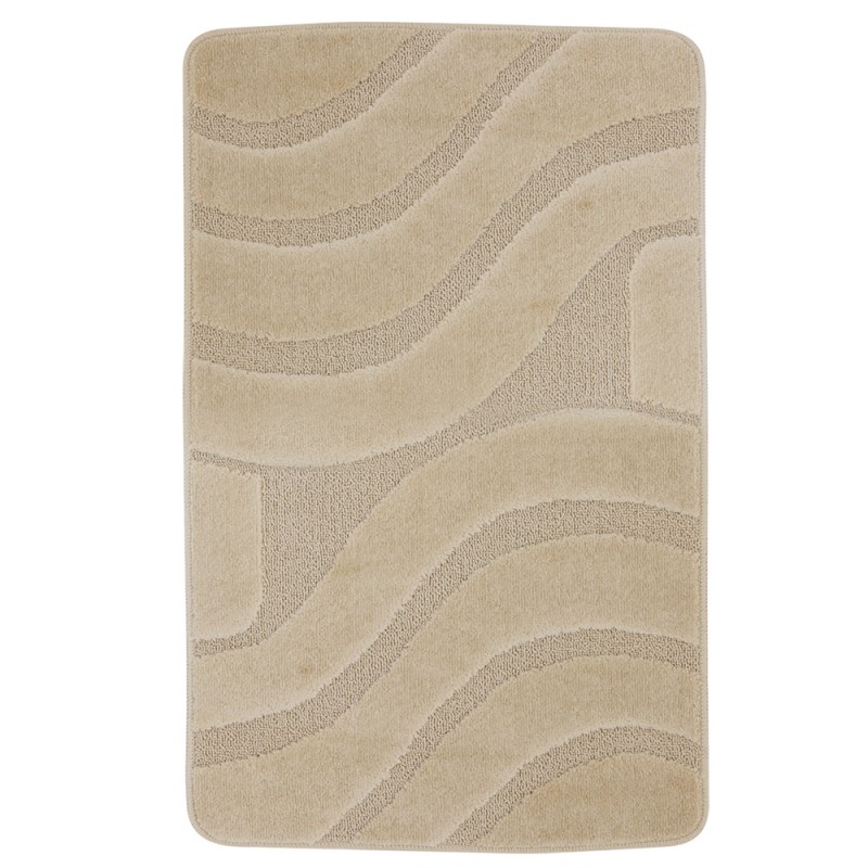 Tappeto Bagno antiscivolo 50x80 Tappeto Bagno 100% Polipropilene con Antiscivolo Beige 50x80 Design Moderno